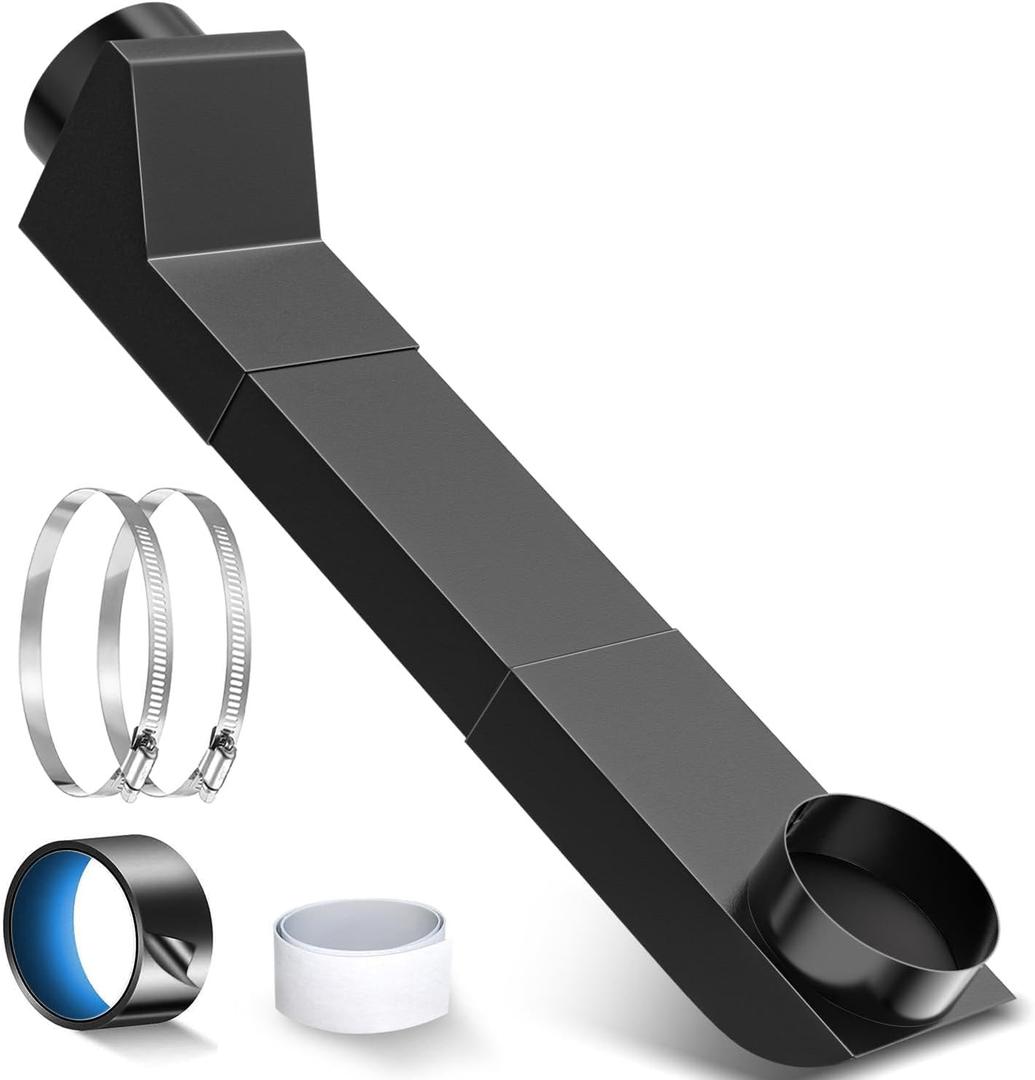 UD48S 4 Inch Stainless Steel Telescoping Dryer Vent Kit, 17.7"-29.5" Inch Adjustable Periscope Dryer Duct for Tight Spaces, Fits Whirlpool & All 4" Dryers - Flat Low Profile Venting Solution