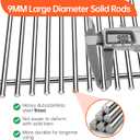 Porcelain-Enameled Grill Flavorizer Bar Heat Plates with 9MM Stainless Steel Cooking Grates Replacement Parts for Weber Genesis II 300 Series E-310 E-315 E-330 E-335 S-310 S-335 Grill Part Replaces