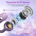 Pearl Clip Ear Open Earbuds, Bluetooth 5.4 Headphones, IPX7 Waterproof Headsets, Clip on Earphones with Microphone, Suitable for Small Ears, Sports and Running, Exercise(Purple) 3