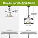 6-Light Black and Gold Drum Chandelier, 21" Brushed Brass Modern Farmhouse Pendant Lighting Fixture for Kitchen Island, Dining & Living Room