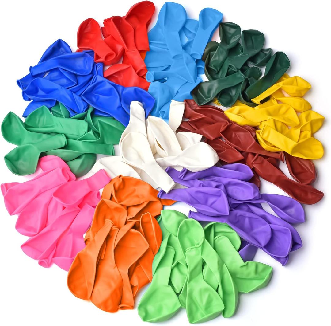 Thickened balloons, 120 PCS Balloons Assorted Colors, Latex Balloons for Kid's Birthday Party, Exquisite Rainbow Balloon, 12 Inches 13 Kinds of Rianbow Colorful Party Balloons Decorations.