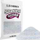 LEOBRO 100g / 3.5 oz Silver Glitter, Holographic Fine Glitter for Crafts, Resin, DIY Jewelry Keychains Flowers Party Decorations, Holographic Silver