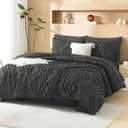 Litanika Dark Grey California King Size Comforter Set with Sheets - 7 Pieces Bed in a Bag California King Tufted Complete Bedding Sets with Comforter, Sheets, Pillowcases & Shams