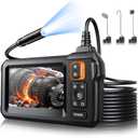 Endoscope Camera with Light, Inspection Borescope Camera with 4.3" IPS Screen, 1920P HD with 8 LED Lights, 16.5FT Semi-Rigid Cord Bore Scope, IP67 Waterproof Endoscope for Sewer, Tools(Orange)