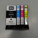 902XL Ink Cartridges Combo Pack 4-Pack (Black/Cyan/Magenta/Yellow) Replacement for HP 902XL 902 OfficeJet Pro 6960 6968 6970 6971 6976 Printers