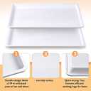 2 Pcs 18 x 26 Inch Large White Plastic Tray Rectangular Plastic Serving Trays Decorative Party Platters Large Fast Food Platters for Kitchen Restaurant Buffet