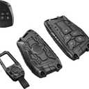 Zinc Alloy Key Fob Cover, Compatible with 2022-2025 Chevy Silverado 1500, GMC Sierra 1500, 2024-2025 Silverado Sierra 2500HD 3500HD (Model-A) for Pickup Truck