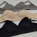 Vinfact 3 Pack Nursing Bras for Breastfeeding Seamless V Neck Maternity Bra Women Pregnancy Breastfeeding Bra M