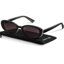 miyya Trendy Polarized Sunglasses Women, Oval Sunglasses for Women Men, Retro Sun Glasses for Women 2024, UV Protection, Color Black/Brown