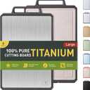 Titanium Cutting Boards for Kitchen Chopping Board with Handle Large Big Small Kitchen Meat Butcher Block Double Sided Pure Titanium and Wheat Straw PP Not Wood Bamboo Plastic Teak Grey/Beige