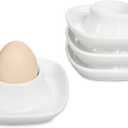 Ceramic Egg Cups for Soft Boiled Eggs, Egg Holder Porcelain Egg Dish for Breakfast for Easter (4 Pack)