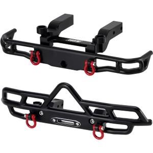 INJORA CNC Aluminum Front and Rear Bumper for 1/18 RC Crawler FMS FCX18 LC80 Upgrade