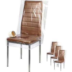 Houseables Plastic Chair Covers for Dining Chairs, Plastic Seat Covers, Dining Room Seat Protector, Clear Vinyl Slipcovers, Waterproof Chairback Protectors, for Kitchen, Cats, Transparent, 24x22, 4PK
