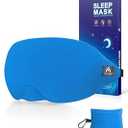 Mavogel Cotton Sleep Mask - Breathable Light Blocking Sleep Eye Mask, Soft Comfortable Night Sleeping Mask for Men Women, Eye Cover for Travel/ Shift Work/ Nap, Includes Travel Pouch (Cobalt Blue)
