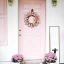 TEMPUS 18" Artificial Valentine's Wreath, Pink and Red Heart Berry Wreath for Front Door Wall Party Wedding Decorations, for Girl Friends for Valentine's Day