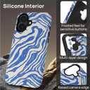 Toulas Case for iPhone 16 Plus,[Compatible with MagSafe]Deep Blue Waves Design Phone case,Hybrid Double-Layer Protection,Shockproof Fingerprint Resistant