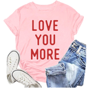 NEWKA Family Valentines Shirts Couples Matching Valentine T-Shirt Love You More Mommy and Me Tee Tops Pink, Large