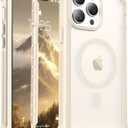 Magnetic for iPhone 13 Pro Max Case, [Compatible with MagSafe][Military Grade Drop Protection][Heavy Duty Protection][Non-Slip][Shockproof] 2-Layer Durable Bumper Phone Case 6.7''-Antique White