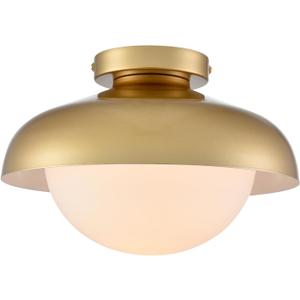 CLAXY Modern Barn Ceiling Light Gold Flush Mount Light Fixture Dual Shades E26 Dimmable Home Lighting for Kitchen Bathroom Bedroom Wall and Ceiling Compatible