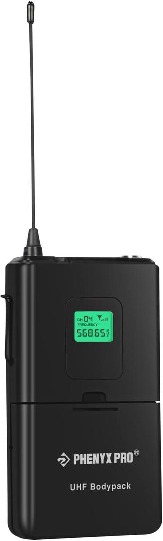 Phenyx Pro Wireless Bodypack Transmitter, 568.65MHz UHF Cardioid Pattern Wireless BodyPack Microphone, Fixed Frequency, 260 FT Range, for PTU-5000/PTU-4000 Series (PWB-5-568.65)