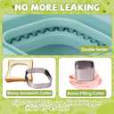 LEPCY Uncrustables Sandwich Maker Sealer Cutter, Crustless Sandwich Cutter, PB&J Uncrustable Maker - Color Turquoise, Square Shape (Large-Square:3.75*3.75 cutter)
