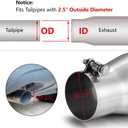 A-KARCK Exhaust Tip 2.5" Inlet to 3.5" Outlet, 7" Overall Length Polishing Bolt On Exhaust Tailpipe Tip Protect Tailpipe