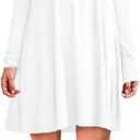 TOPONSKY Women's Casual Plain Simple Loose Flowy Short-Sleeve T-Shirt Dress Size 2XL