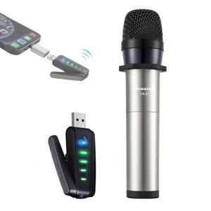 Alvoxcon USB Wireless Microphone, UHF Dynamic mic for Android, PC Computer, Laptop, PA, Podcasting, Vlogging, YouTube, Vocal Recording, Gaming, Singing Practice (System with USB Receiver)