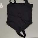 SUUKSESS Women Sexy Square Neck Thong Bodysuit Backless Sleeveless Tank Tops (Large, 01 Black)