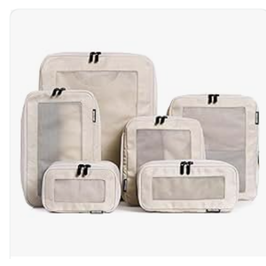 6Pack Large Compression Packing Cubes for Travel  Lightweight Compression Packing Cube Set, WaterResistant Luggage Organizer Bags & Suitcase Organizers, Travel Cubes for CarryOn, Checked Luggage