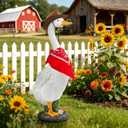 Porch Goose Statue for Outside: 20'' Funny Goose Yard Decorations with Cowboy Hat & Bandana DIY Dress Up Garden Decor for Front Porch Lawn Patio Unique Gift for Women
