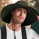 Cooltto L/XL/XXL Wide Brim Sun Hat UPF 50+, Waterproof & Breathable for Men, Women - for Fishing, Hiking, Camping & Traveling