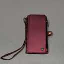 Defencase Compatible with iPhone 13 Pro Case Wallet with RFID Blocking Card Holder for Women Men, Soft PU Leather Magnetic Snap Flip Zipper Strap Wallet Phone Case Fit for iPhone 13 Pro 6.1", Wine Red