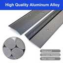 Aluminum Floor Transition Threshold Strip, 36 Inch Threshold Ramps for Doorways, Wheelchairs, Door/Tile/Threshold Reducer, Doorway Edge Trim Suitable for Threshold Height Less Than 1.6 Inch (Black) : 4in x 3ft