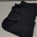 Womens Casual High Waist Straight Leg Pants Stretchy Button Business Dress Work Pocket Trousers (Large, Black)