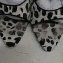 QIV Leopard Kitten Heels Pointed Toe Mule Heels for Women Open Toe Kitten Heel for Party Dressy Wedding (9.5)