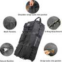 100L Rolling Duffle Bag with Wheels and Handle-Water Repellent Polyester, Duffle Bag for Travel with Hidden Straps, Travel Bag For Men & Women For Camping Sports Travel (Black)