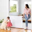 Retractable Baby Gate Perma Child Safety 33" Tall x 71 Wide, Mesh, for Stairs, Doorways, Dogs, Pets, Indoor, Outdoor, One-Handed Operation, Locking, Easy Install, Hardware Mount, White