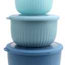 COOK WITH COLOR Prep Bowls with Lids- Wide and Deep Nesting Plastic Small Mixing Bowl Set with Lids, 12 Piece Set - Deep Bowls, Blue