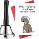 2 Pcs Funny Get Well Gifts for Women Men, After Surgery Recovery Gift Loud Hand Bell and Humor Speedy Surgery Recovery Card with Envelope for Him Her