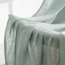 MIULEE Sea Green Linen Curtains 84 Inch Length for Bedroom Living Room, Soft Thick Linen Textured Window Drapes Semi Sheer Light Filtering Back Tab Rod Pocket Burlap Look Aqua Decor, 2 Panels