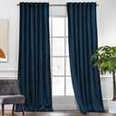 KGORGE Navy Blue Velvet Curtains 120 inches 2 Panels, Velvet Blackout Curtains for Bedroom Living Room, Soft Darkening Thermal Insulating Window Drapes, Back Tab Rod Pocket, W 52 x L 120