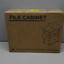 GYIIYUO 2 Drawer File Cabinet with 24'' Extended Desktop, Mobile Filing Cabinet, Rolling File Cabinet with Side Bag, Fabric Drawer, Fits A4/Letter Size, Printer Stand Home Office, Light Brown