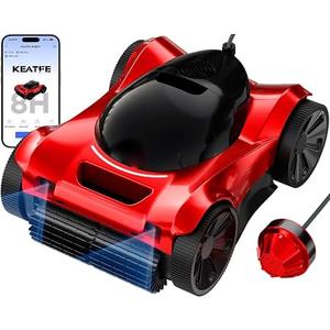 FL-01 Robotic Pool Vacuum Cleaner for Large Pool Up to 6458 Sq.ft, 2.4GHz Wi-Fi Buoy Signal Receiver | 8H Runtime | Pool Vacuum Robot for In-Ground Pools, One-Button Auto Park Smart APP/Remote Control