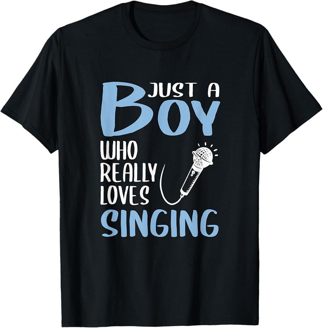 Mens Singer Gift Just A Boy Who Really Loves Singing T-Shirt, Size XL
