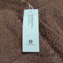 Saodimallsu Womens Off One Shoulder Sweaters Boat Neck Cable Knit Long Lantern Sleeve Loose Fall Trendy Pullover Tops, S, Coffee