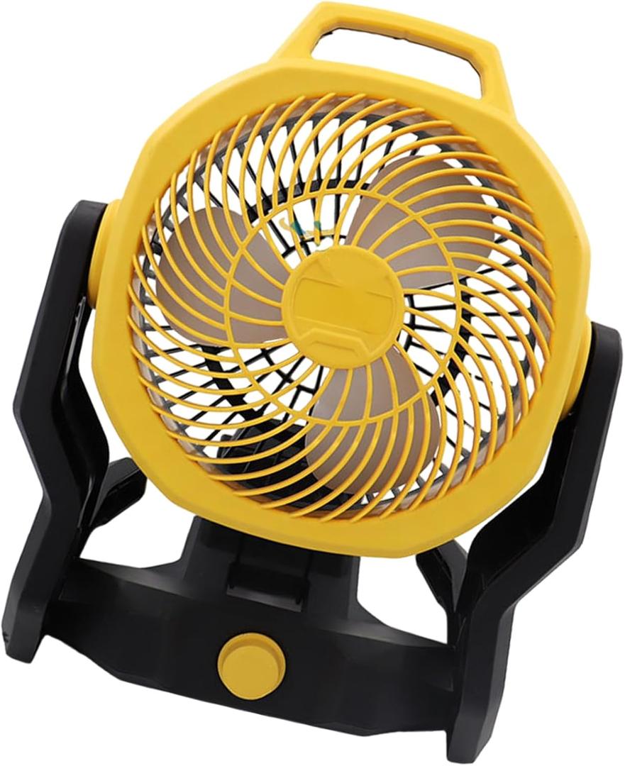 14inch 180 Rotation Electric Fan Outdoor Camping Fan Stand Fan Widened Thick Aluminum Fan (Yellow)