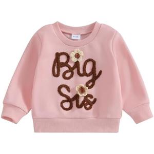 DOSYZTO Toddler Baby Girl Long Sleeve Ruffle Sweatshirt Tops Basic Solid Color Oversized Sweater Shirts Kid Fall Clothes 90