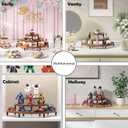 3-Tier Wooden Display Risers, Rustic Cupcake Stand, Perfume Organizer, Dessert Table Display Set for Party & Home Decor (Brown)