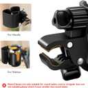 2-in-1Stroller Cup Holder with Phone Holder, 360 Rotatable Strong Clip, Large Storage Box for Stroller, Wheelchair, Walker
